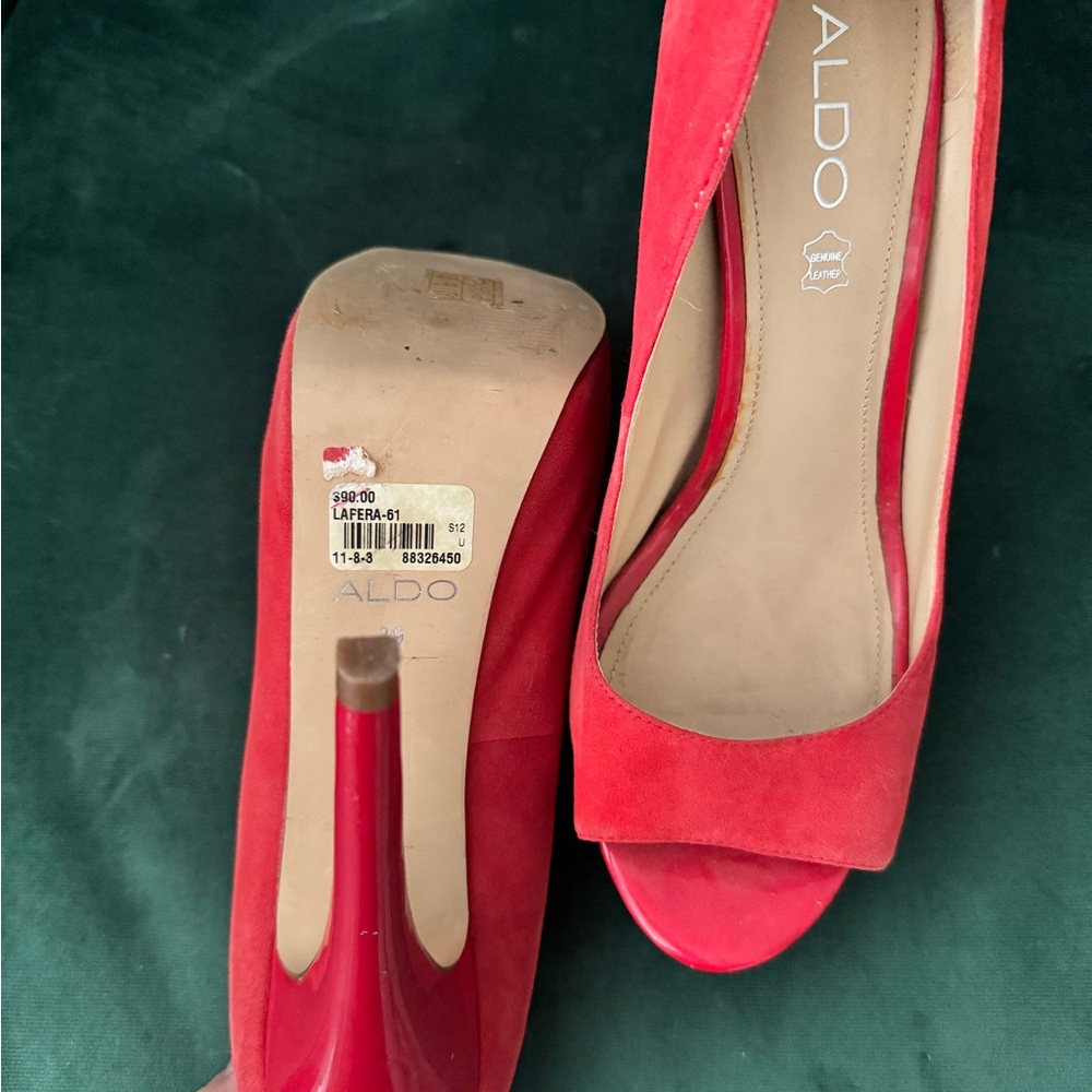 ALDO Women's Red Peep Toe Heels